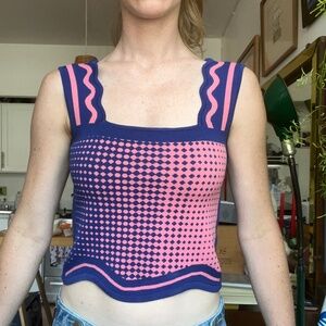 PH5 Zane Wavy Crop Tank Pink and Blue